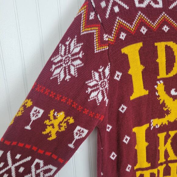Game of Thrones I drink and I know Things Knit Sweater Small - Picture 2 of 7